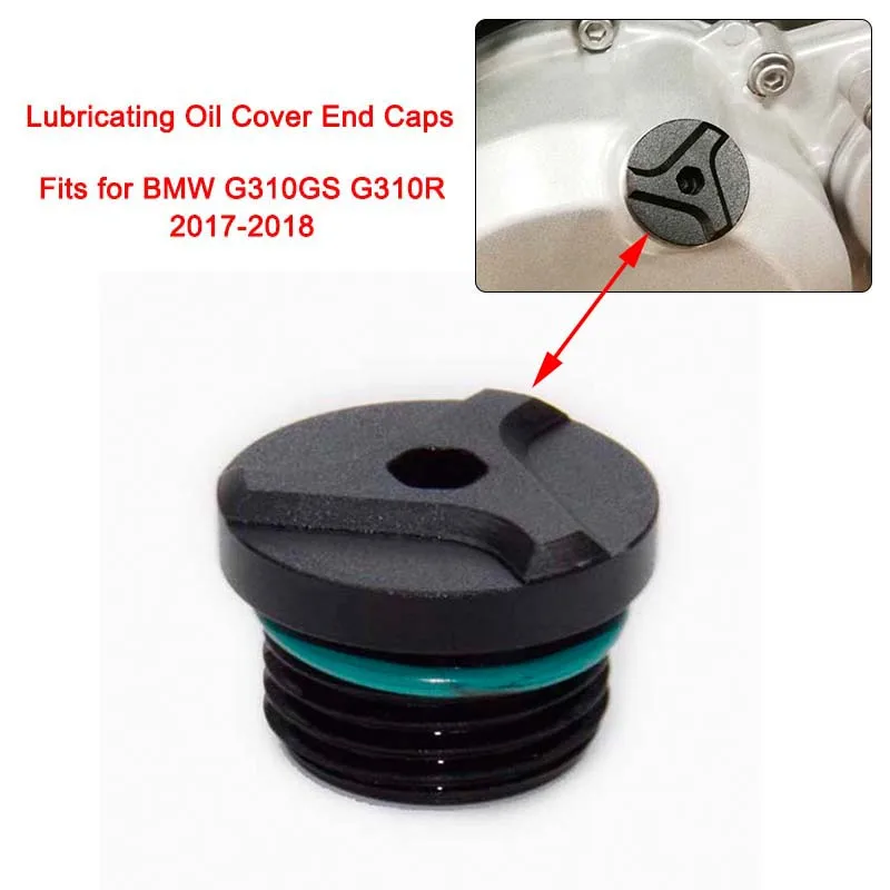 Motorcycle Lubricating Oil Cover End Caps fits for BMW G310GS G310R 2017-2018 Silver  Black 100% Brand New (2)