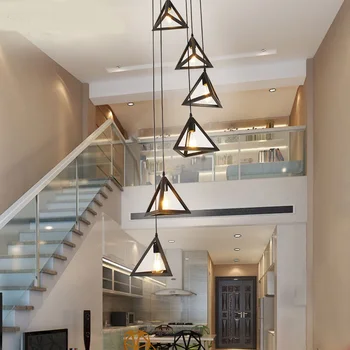 

Stairs lights modern pendant lights for hotel hall decorations building long villa staircase lighting 6/7/8/9 heads lamps ZA