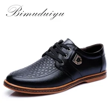 BIMUDUIYU Big Size 38-48 Wear-resisting Casual Shoes Breathable lace-up Leather Shoes Fashion Oxford Male Comfortable Business men s outdoor casual shoes breathable non slip male genuine leather shoes tough wear resisting lace up comfortable shoes