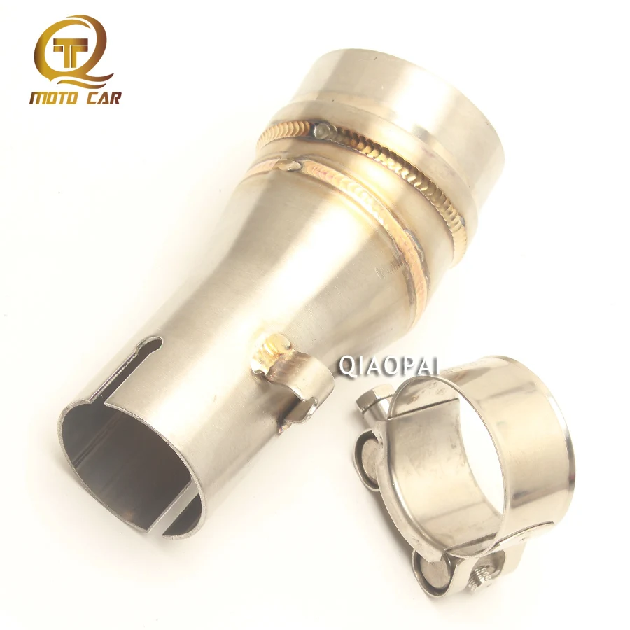 1PC Motorcycle GP Exhaust Muffler Mid Tube Adapter Link Pipe Escape