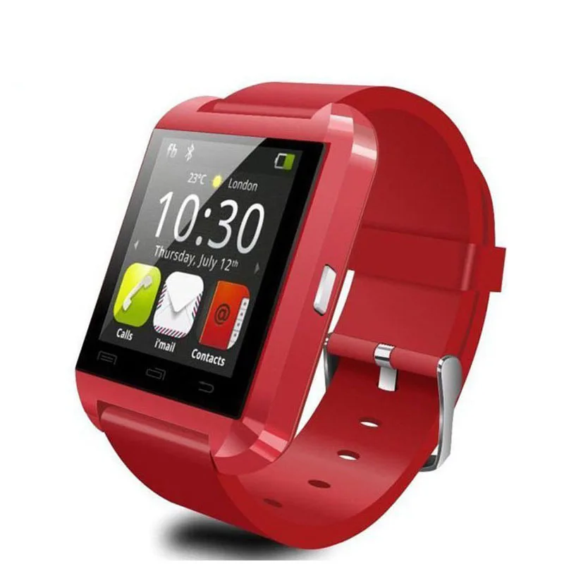 Умные часы U8, Bluetooth, умные часы U80 для IPhone 6/5S, samsung S6/Note 4, htc, Android, смартфонов, Android - Цвет: Красный