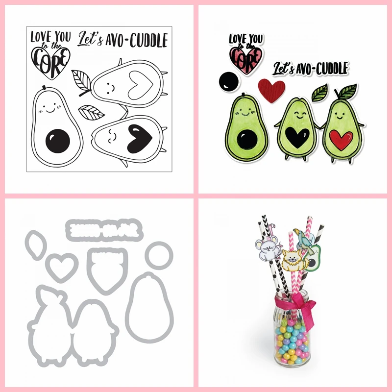 

Green Pear Scrapbooking Cutting Die and Clear Stamp DIY Stencil Embossing Album Photo Card Making Decoration