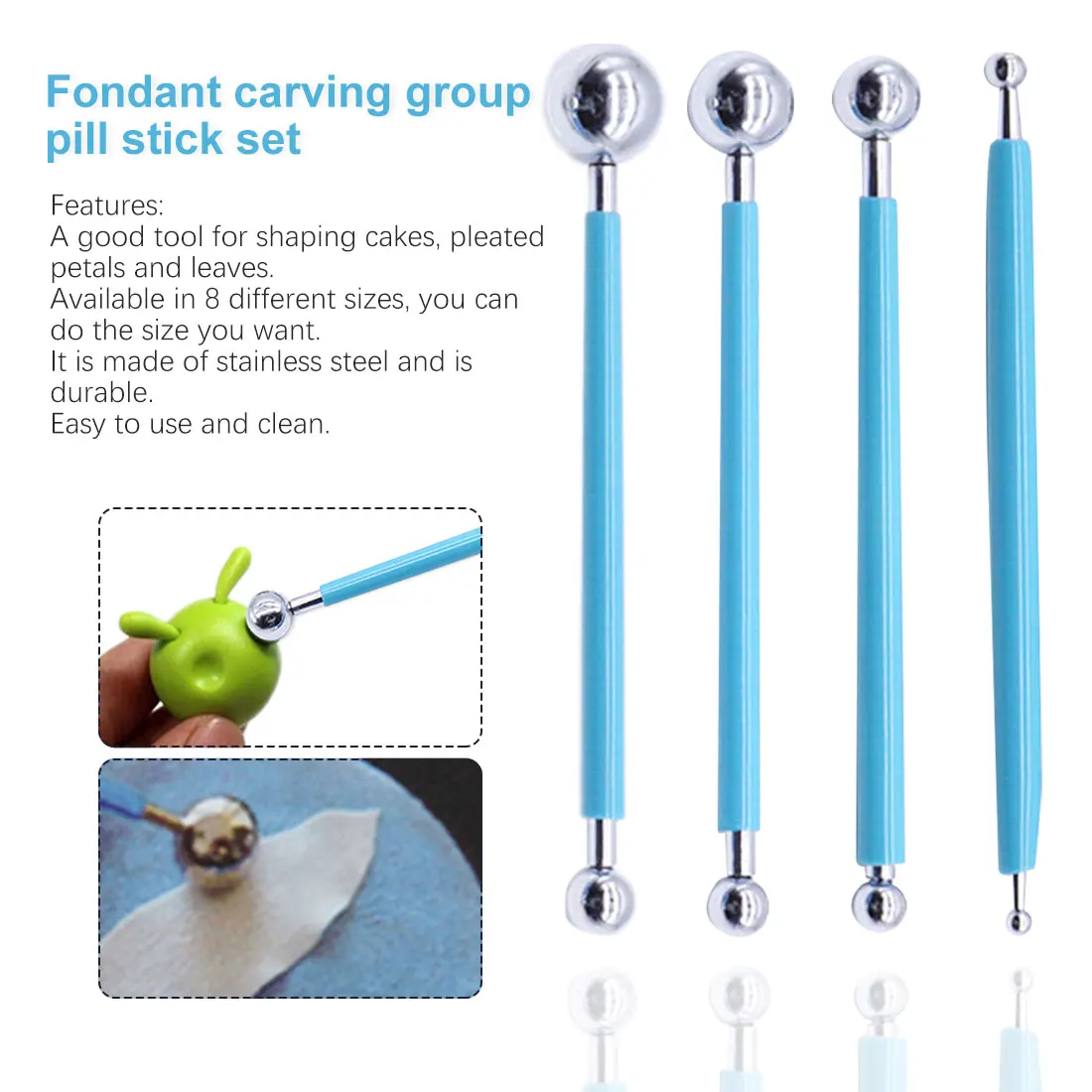 

4pcs/set DIY Stainless Steel Polymer Clay Tools Professional Slime Tool Sculpture Tools For Clay Carving Sculpture Tools
