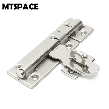 

MTSPACE Durable 4 Inch Stainless Steel Hardware Door Lock Barrel Bolt Latch Padlock Clasp Set Brushed Strong Professional Lock