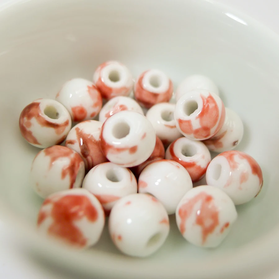 

DIY Ceramic beads oblate wholesale porcelain bead for jewelry making 10mm 20pieces/lot beads #A316B