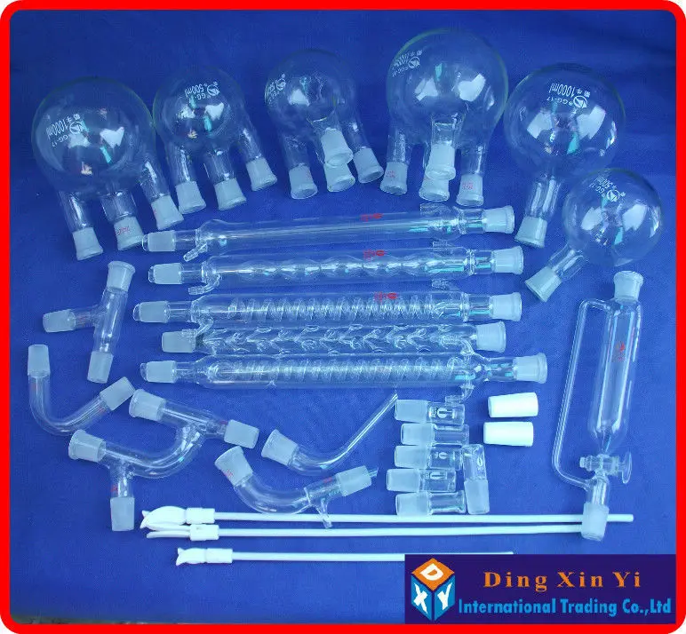 28 pcs Boro 3.3 Glass chemistry Laboratory glassware kit