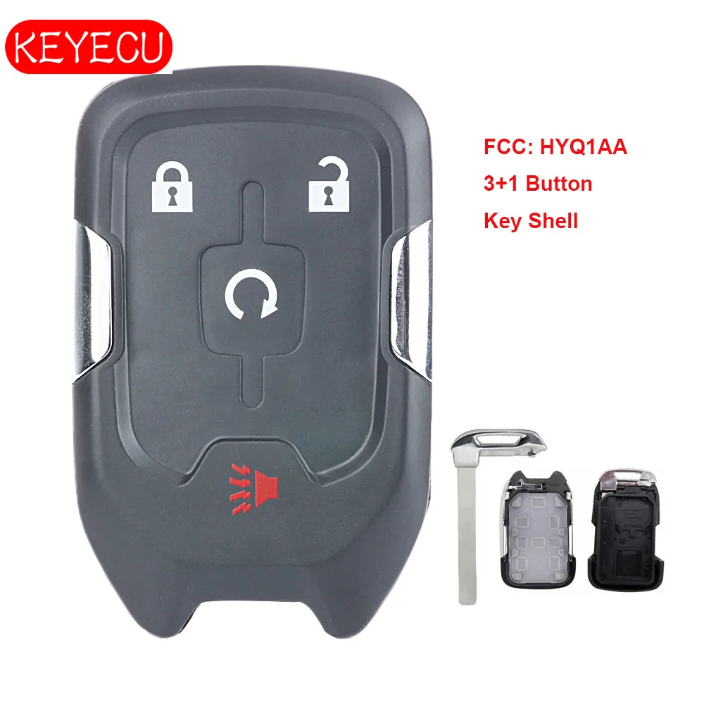 

Keyecu Remote Smart Key fob Case 4 Button for Chevrolet Suburban Tahoe FCC: HYQ1AA