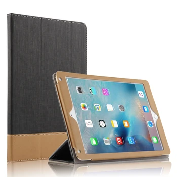 

High Quality Ultra Slim 3-Folding Canvas Grain Folio Stand PU Leather Cover Protective Case For Apple iPad Air2 6 9.7inch Tablet