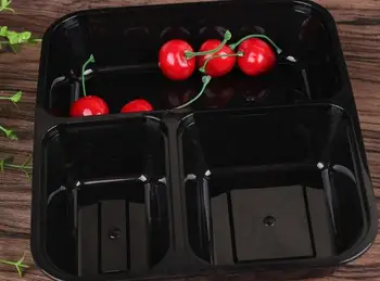 

3 Compartments Microwave Food Storage Disposable Meal Prep Containers+ Lids Bento Box Lunch Box Tray with Cover Meal Prep Portio