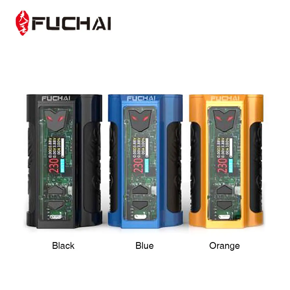 Original Fuchai MT-V 220W TC Box MOD with Colorful LED Light Max 220W Output No 18650 Battery Huge Power Ecigarette Vape Box Mod limitless lmc 220w classic v2 mod