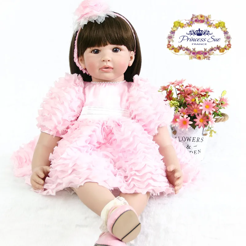 

New Style Reborn Baby Princess Girl Doll 22 Inch Soft Silicone Vinyl Xmas Play House Children's Toys Girl Babies Reborn Doll