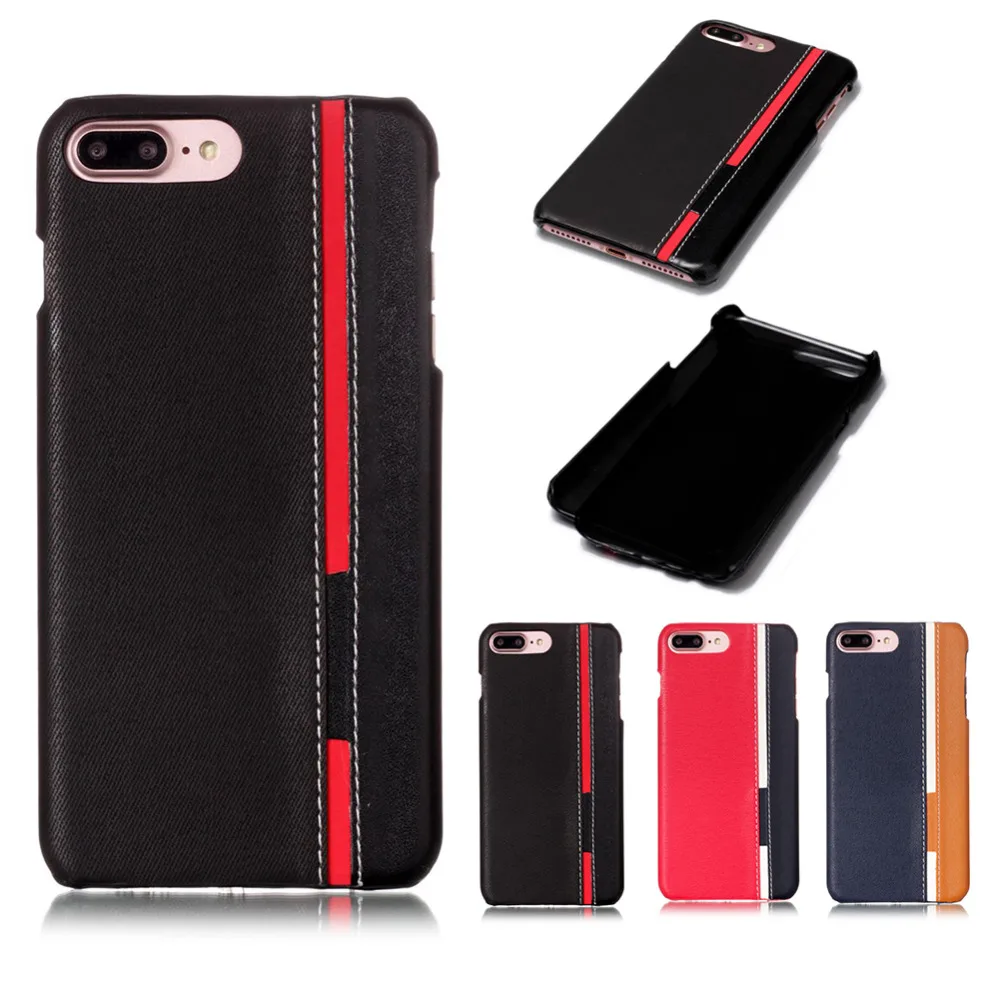 Mix-Colors Hard Plastic Back Cover for Apple iPhone 7 Plus / 8 Phone Case w/ Mix-colors PU Leather Protective Shell | Мобильные