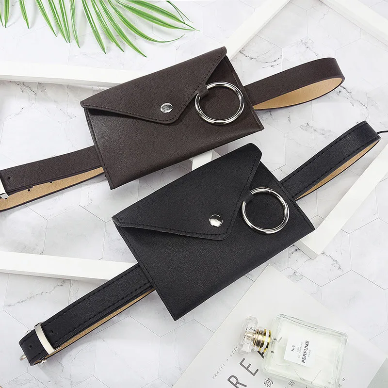 Fashion Women Chest Bag Solid Color Ring PU Leather Messenger Shoulder Crossbody Clutch Bag Packet Handbag Bolsa Feminino SS0421 (6)