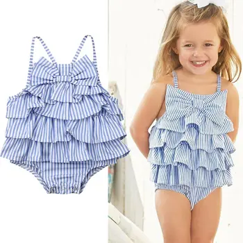 

Princess Summer Newborn Baby Bodysuits Toddler Baby Girls Striped Bow Ruffle Clothes Sleeveless Bodysuit Backless Outfits