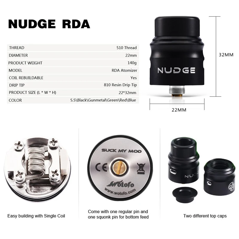 wotofo NUDGE RDA 22mm 1