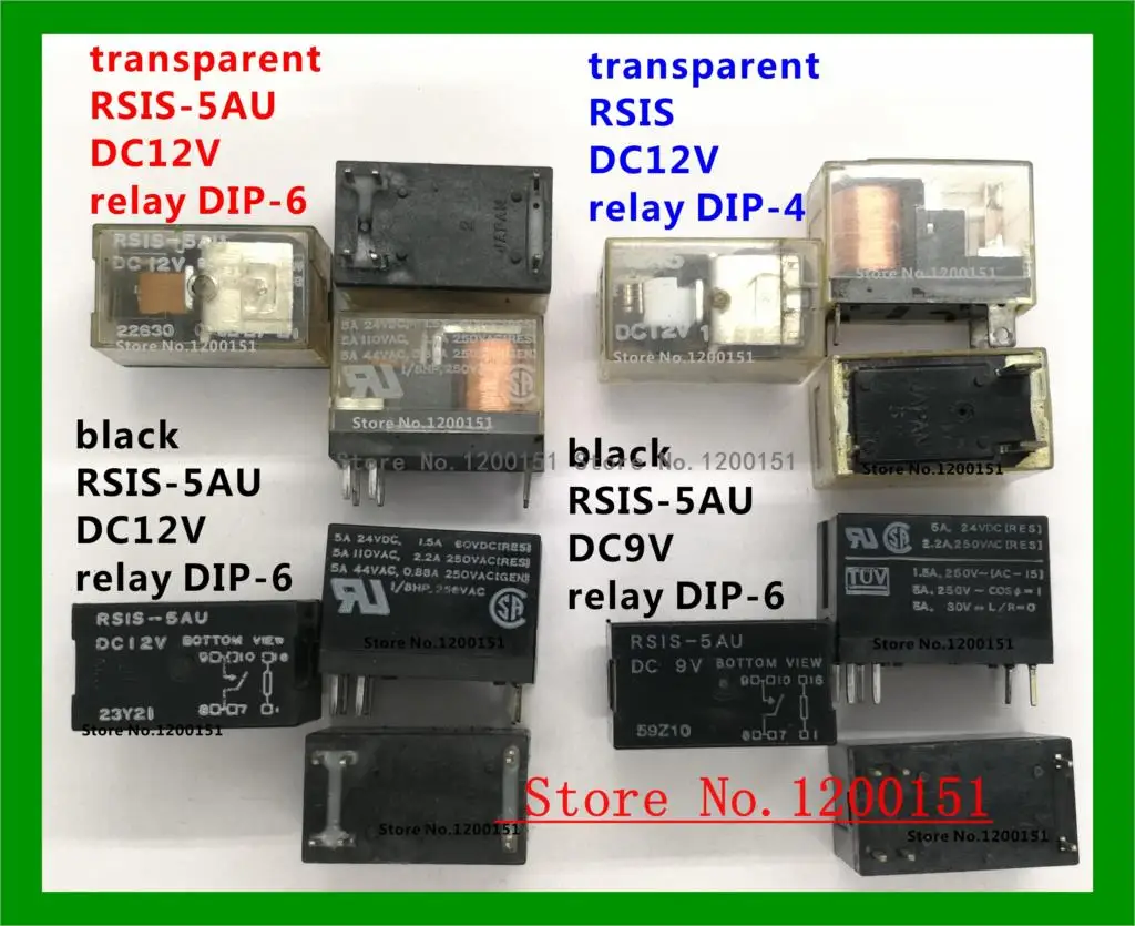 

RSIS-5AU DC12V relay DIP-6 RSIS DC12V relay DIP-4 RSIS-5AU DC9V relay DIP-6 old RBSS FA1 relay DIP-6