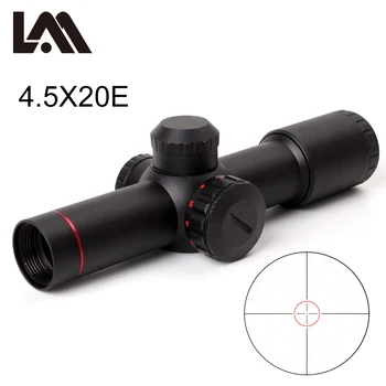 

LAMBUL 4.5x20 Compact Hunting Rifle Scope Red Illuminated Optical Sight P4 Reticle Riflescope With Flip-open Lens Caps and Rings