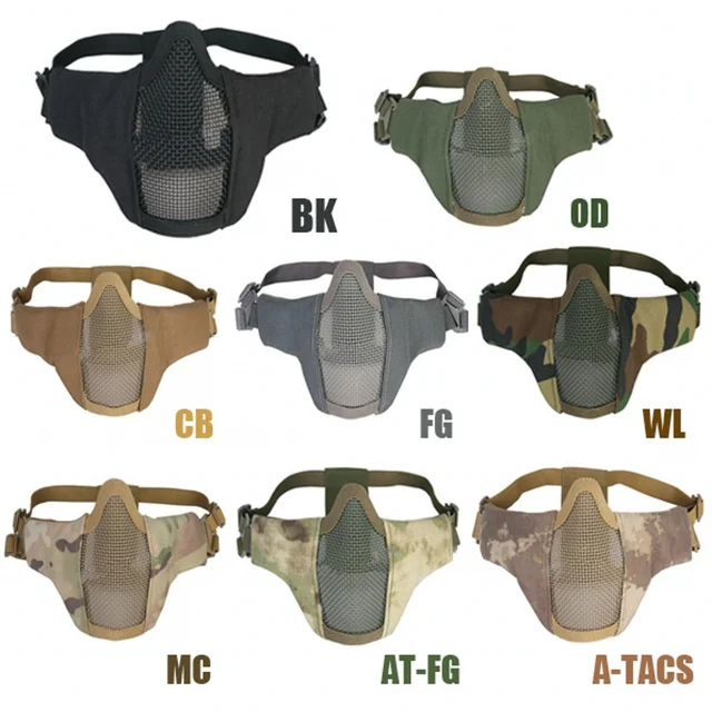 US $8.50 Airsoft Tactical PDW Half Face Mask Metal Mesh Skull Protective Military Army Wargame Hunting Acces