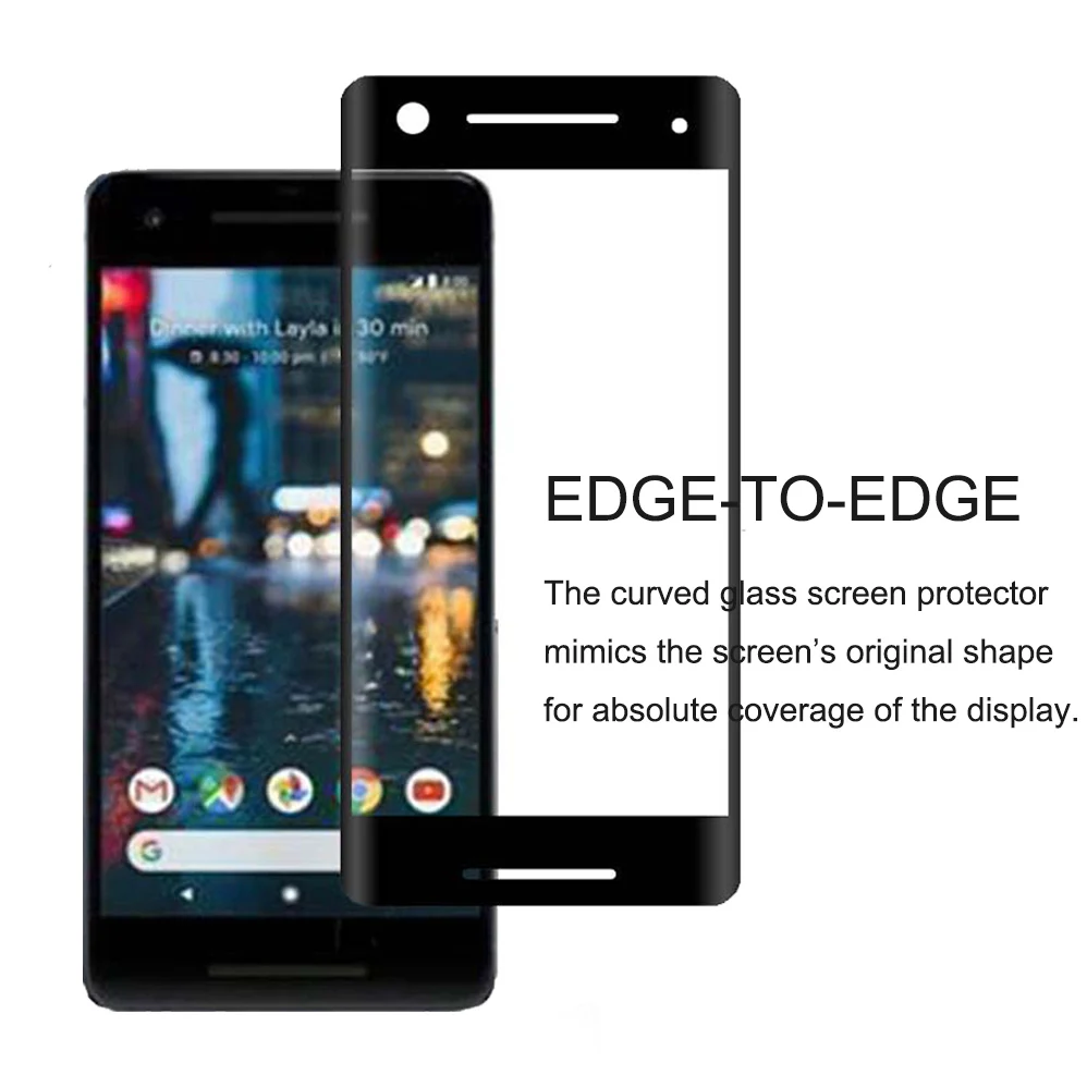 Закаленное стекло 9H для Google Pixel 2 полноэкранная Взрывозащищенная изогнутая