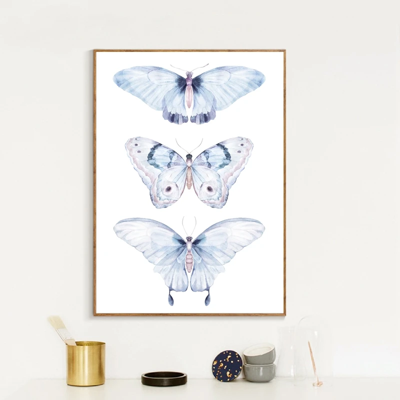 Watercolor butterfly wall art print