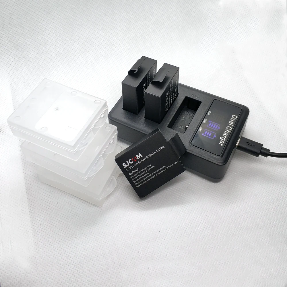 3,7 v 900mAh батарея SJ5000 SJ6000 Wi-Fi SJ4000 Батарея+ ЖК-дисплей 3-много USB зарядное устройство для спортивной экшн-камеры SJCAM sj4000 5000 6000 7000 8000 sj9000 M10