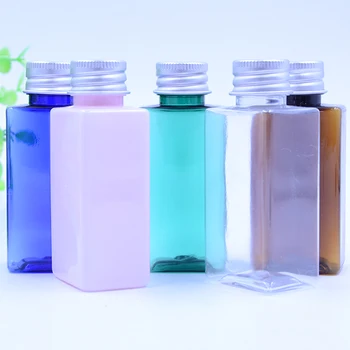 

50ml Empty Square Plastic Body Wash Shampoo Bottle Color PET Makeup Sample Bottle Travel Cosmetic Containers 50pcs/lot FZ110