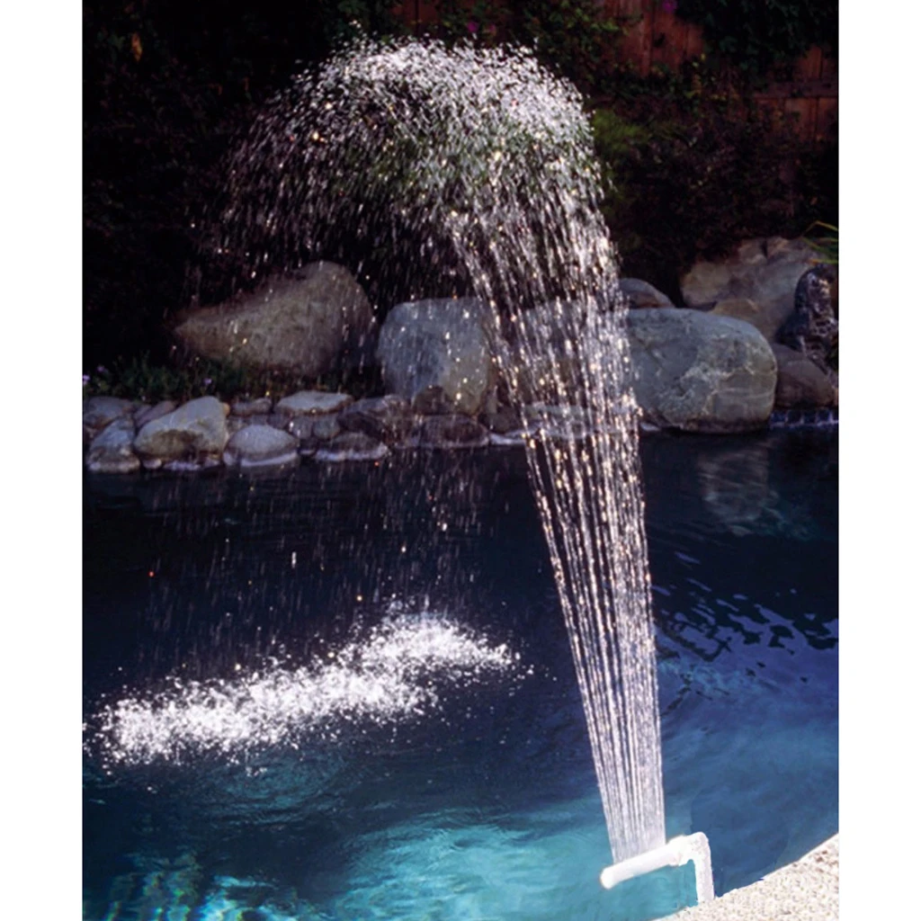 Fuente de cascada para piscina, fuente de agua sobre cascada, pulverización, dirección y altura ajustables