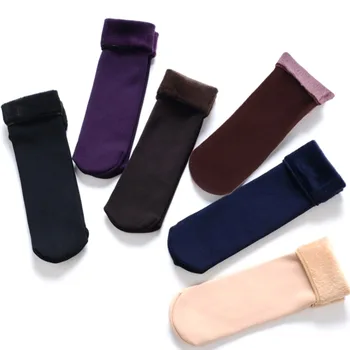 

1Pair Warm Socks For Women's Autumn Winter Socks Lining Velvet Casual Snow Thicken Thermal Keeping Warm Sock