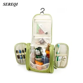

SEREQI Fashion Man Toiletry Bag Travel Portable Women Cosmetic Organizer Pouch Hanging Wash Bag Makeup Storage bags Organizador