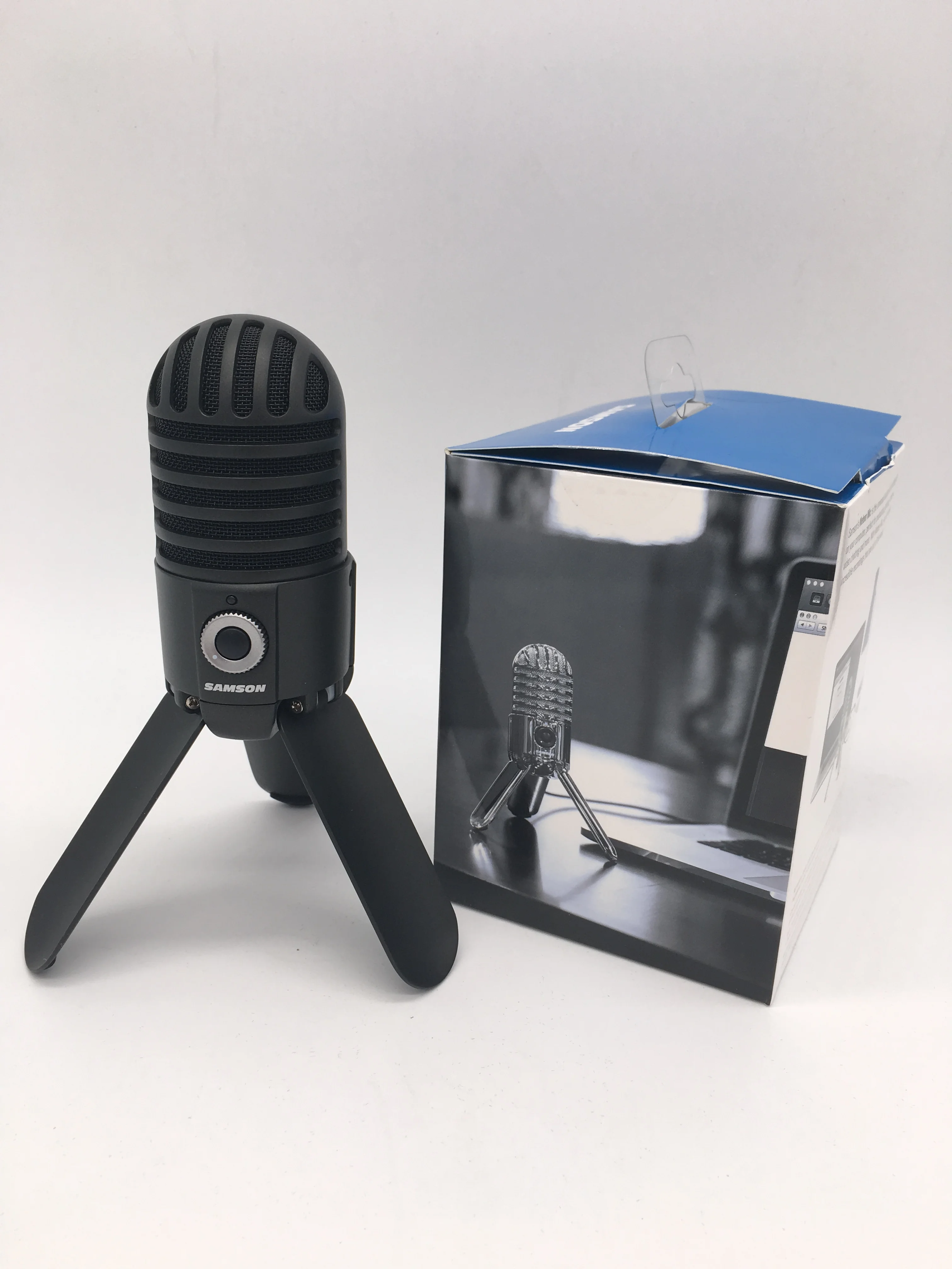 

Original Samson Meteor Mic USB studio recording condenser microphone fold-back leg for computer network recording,Black