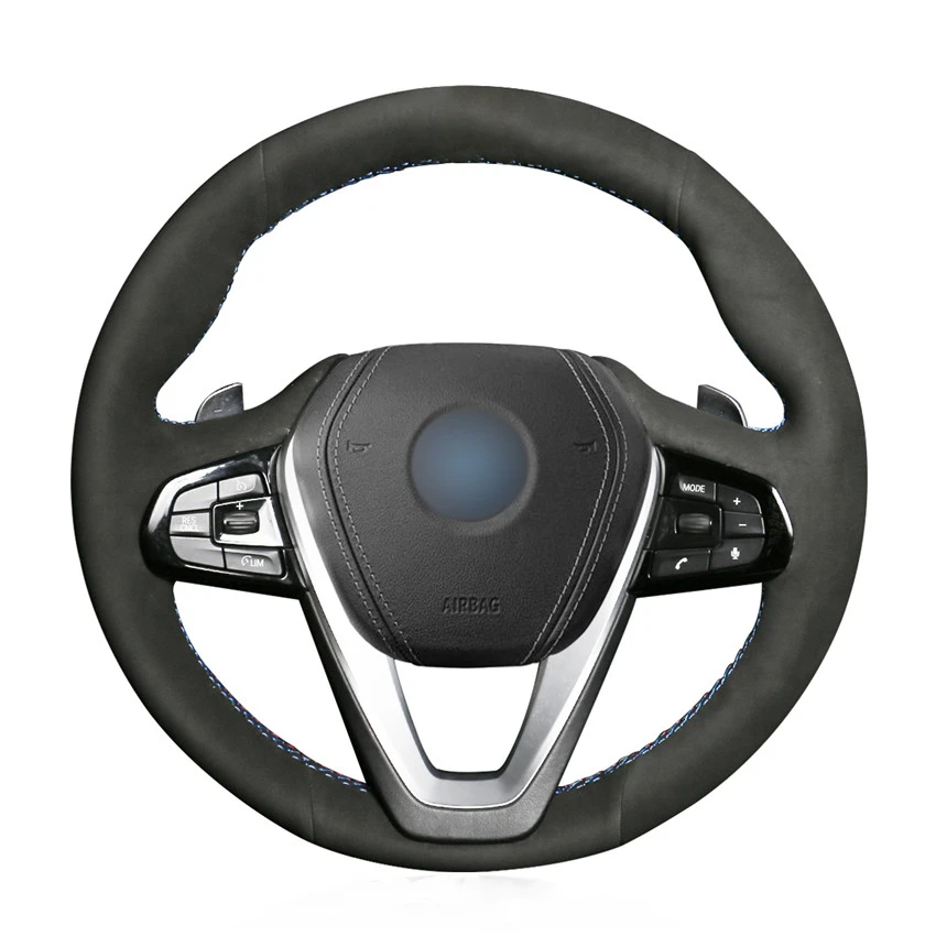 

OLPAY Black Suede DIY Anti-slip Car Steering Wheel Cover for BMW G30 530i 540i 520d 530e 2016-2018 G32 GT 630i 630d 2017