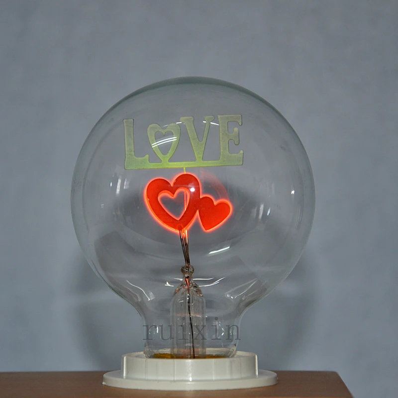 

Pack Of 2 G80 E27 Halogen Bulb Edison Retro Filament Light Love Bulb Decorative