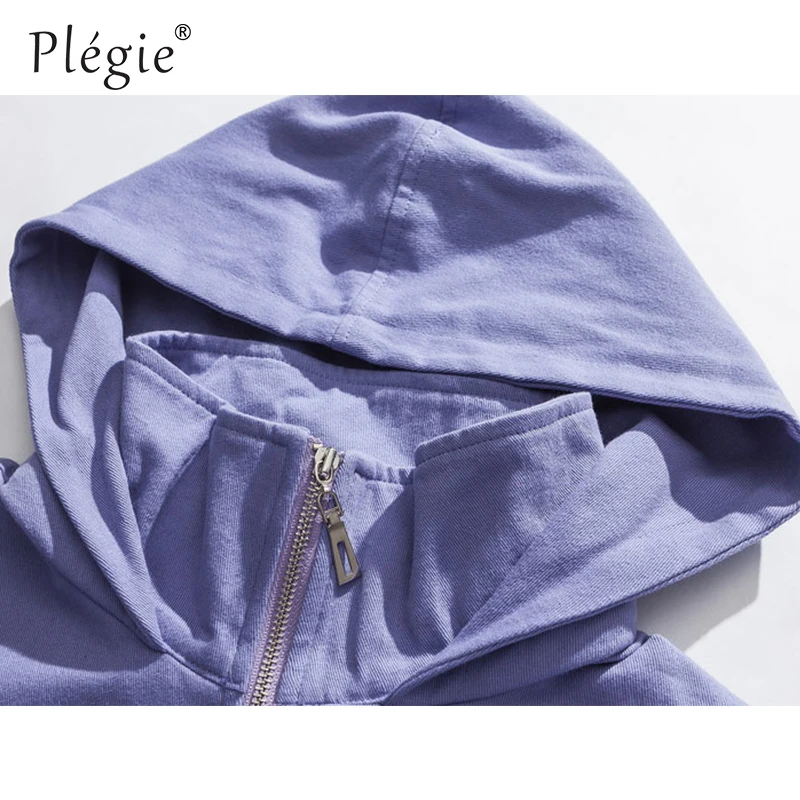 Plegie Half Zip Front Pocket Pullover Hooded Jackets Mens Hip Hop Casual Cotton Streetwear Jacket 2018 Autumn Male Coats
