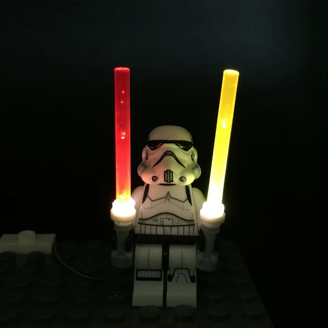 

JULITE 2 in 1 led light Lightsaber for lego minifigures powered by usb For Star Wars The Force Awakens Nano