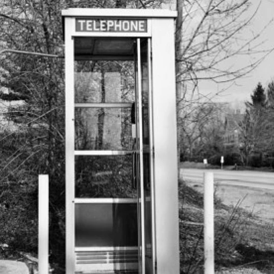 Telephone booth by the road Poster Print (18 x 24)