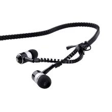 Metal Zipper Earphone Headset with Microphone 3.5mm Connect Stereo Bass In-Ear Wired Ear Phones For Mobile Phone MP3/MP4 Player