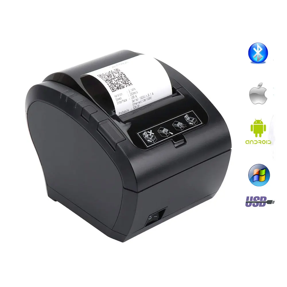 Tanie NT 806 80mm termiczna drukarka paragonów wykrawacz automatyczny restauracja kuchnia drukarka pos USB + szeregowy + Ethernet Wifi Bluetooth NETUM