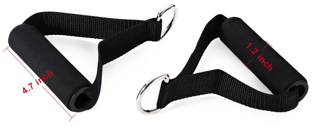 D-ring Spring Exerciser Foam Handle Pipe Elastic String Gym Training Equipment