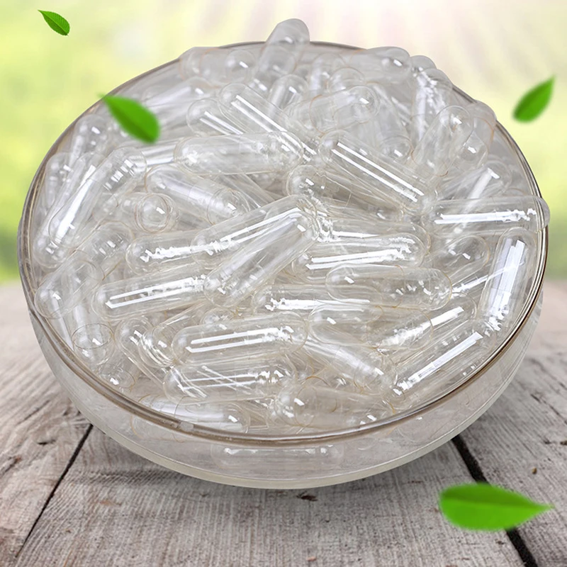 Free shipping 1000pcs/lot 0 Transparent gelatin empty capsules, hollow