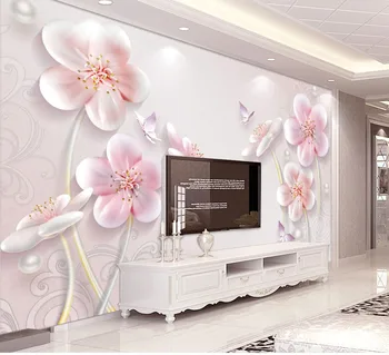 

3d Relief Plum-blossom Flower Wallpaper Mural for Living Room TV Backaground 3d Photo Mural 3d Wall Mural 3D Scenery Wall paper