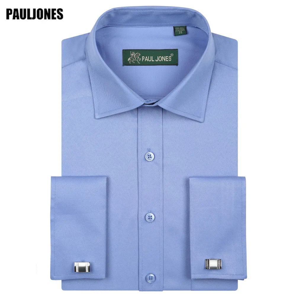 En Ligne 5XL À Manches Longues Français Manchette Hommes D affaires Chemise Régulière Fit Solide Robes Sociales Formelles Marque Chine Importé Vêtements PaulJones