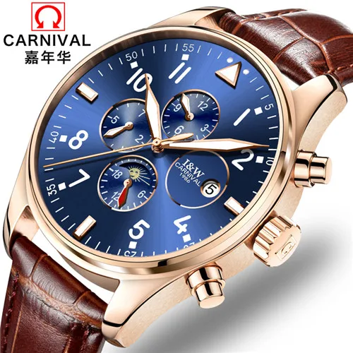 Montre homme automatique orologi uomo automatici carnival, автоматические мужские часы, montre homme - Цвет: 1