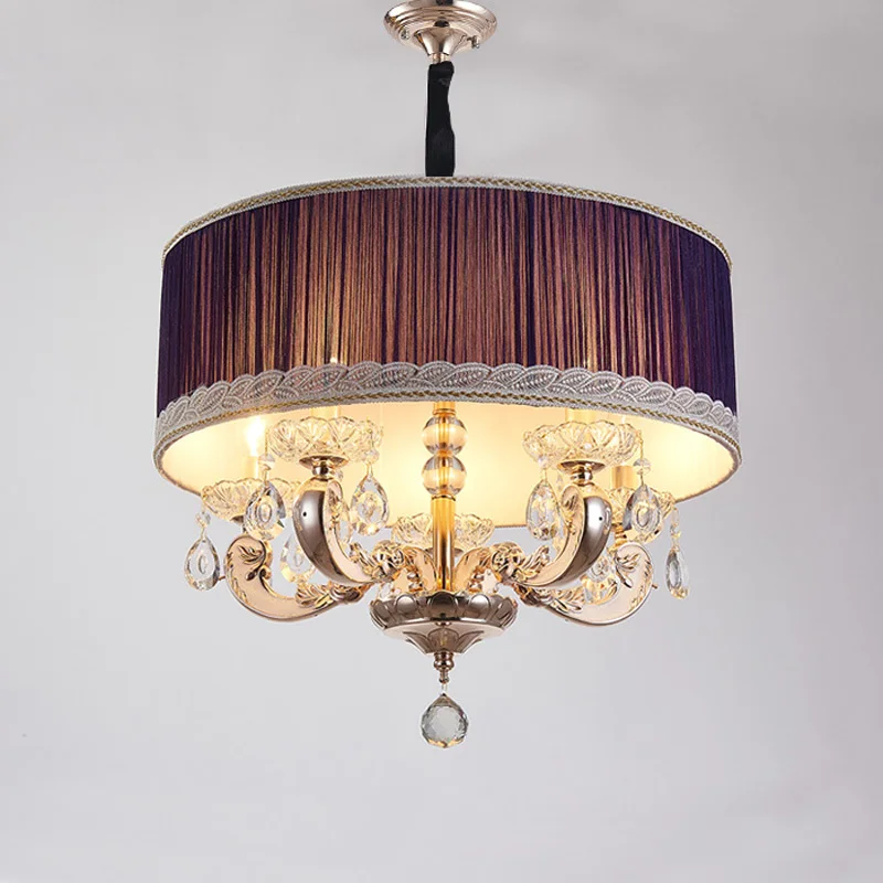Modern Drum Pendant Lamp European Simple Crystal Fabric Hanging Aliexpress