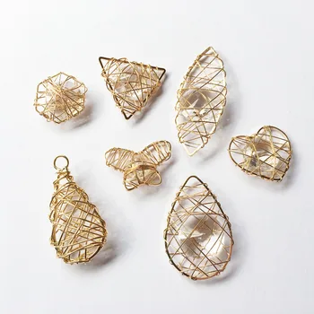 

New DIY Jewelry Findings Gold Tone Hollow Out 3D Waterdrop Oval Horse Eye Heart Floating Pendant Craft Fit Necklace