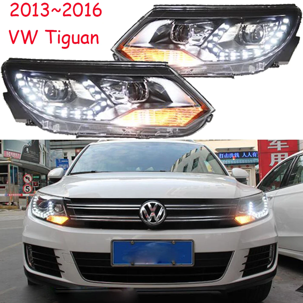 Автомобильный Стайлинг для Tiguan головной светильник 2009~ 2012/2013~ Tiguan светодиодный головной светильник светодиодный DRL Bi Xenon объектив головной светильник дальнего ближнего света для парковки