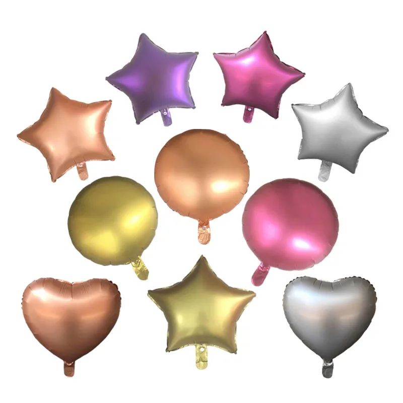 

10pcs 18 inch Star Metallic Balloon Air Wedding Decoration Happy Birthday Balloon Metal colour Heart Helium Baloon Colourful