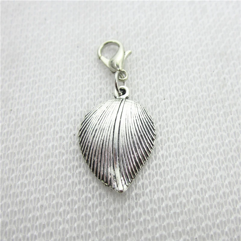 20pcs/lot Hot selling silver leaf charms dangle charms hanging lobster