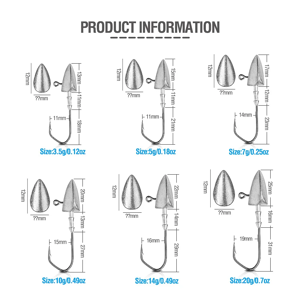 DONQL 5 шт./кор. приманка со свинцовым рыболовного крючка колючий Jig Head рыболовный крючок для Мягкая приманка в виде червей 3,5g 5g 7g 10g 14 г, 20 г, карп набор рыболовных крючков