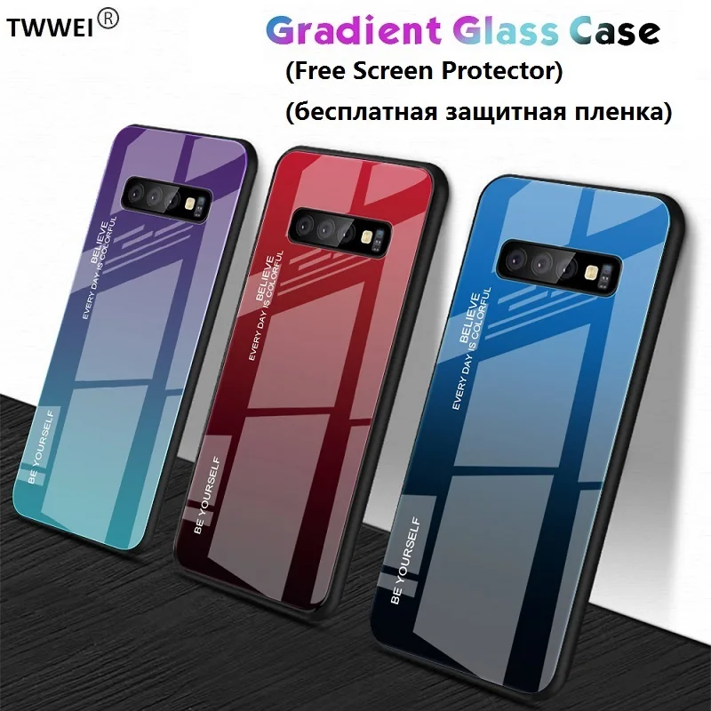 

Tempered Glass Case for Samsung Galaxy S10 S9 S8 Plus S10e Note 9 8 J8 J4 J6 A9 A6 A8 Plus A7 2018 Case Back Cover Coque Shell