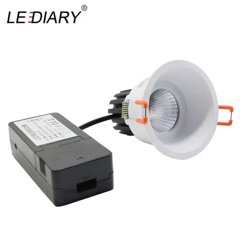 

LEDIARY 75mm Cut Hole Aluminum Replaceable Light Source COB Downlight Round Ceiling Lamp Isolated CE Power 220V 6W/10W/15W